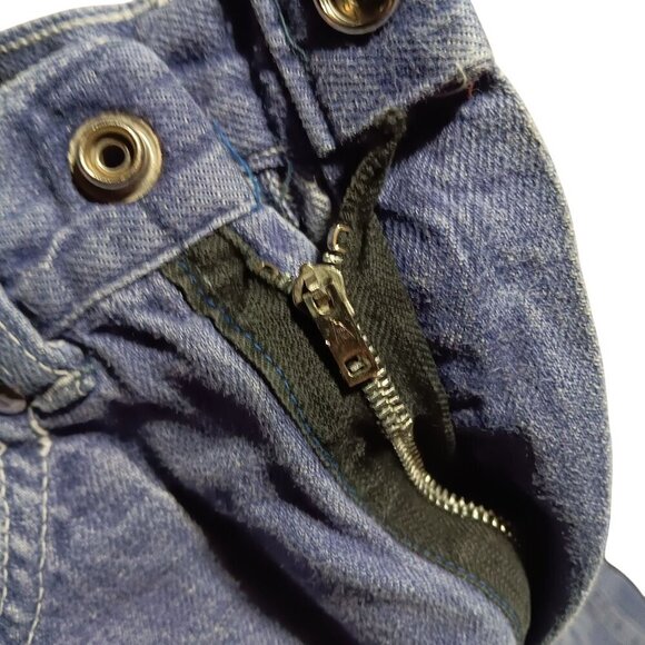 6 Vintage 1970's 18x12 Boys Jeans Raw DENIM FRAYED EDGE HIPPY PLAY - Picture 4 of 5